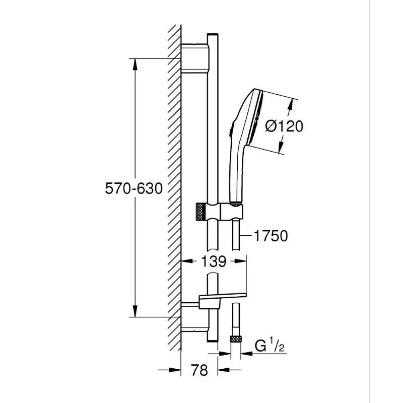 GROHE EUPHORIA 120 滑桿組
