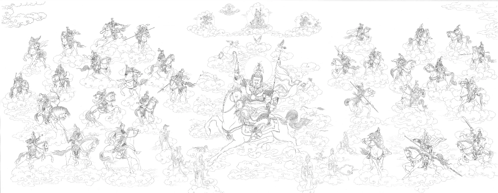 格薩爾王銅雕壁畫