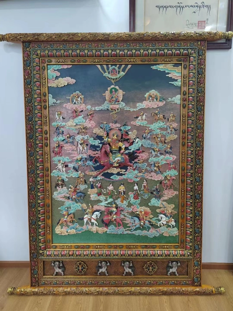 格薩爾王銅雕壁畫