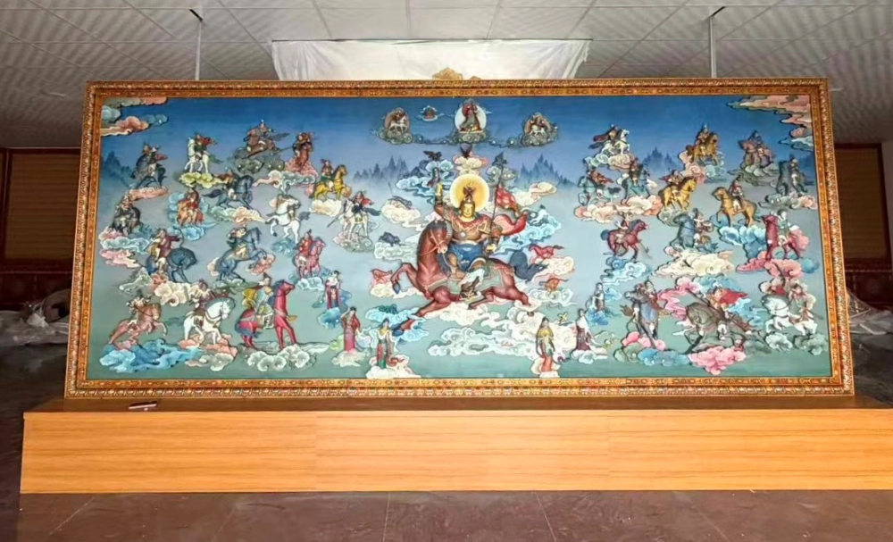 格薩爾王銅雕壁畫