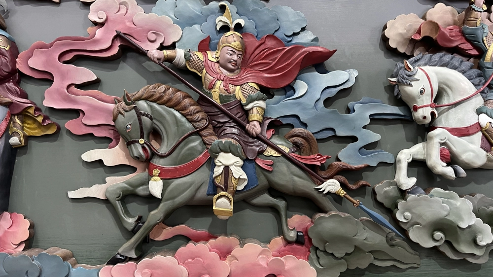 格薩爾王銅雕壁畫