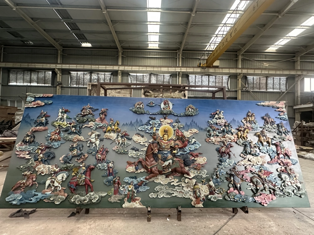 格薩爾王銅雕壁畫