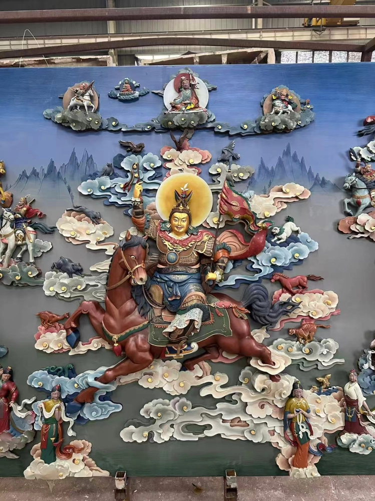 格薩爾王銅雕壁畫