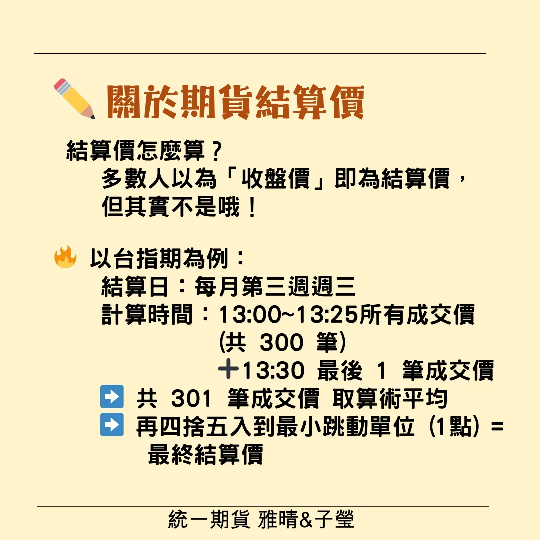期貨結算價是什麼？