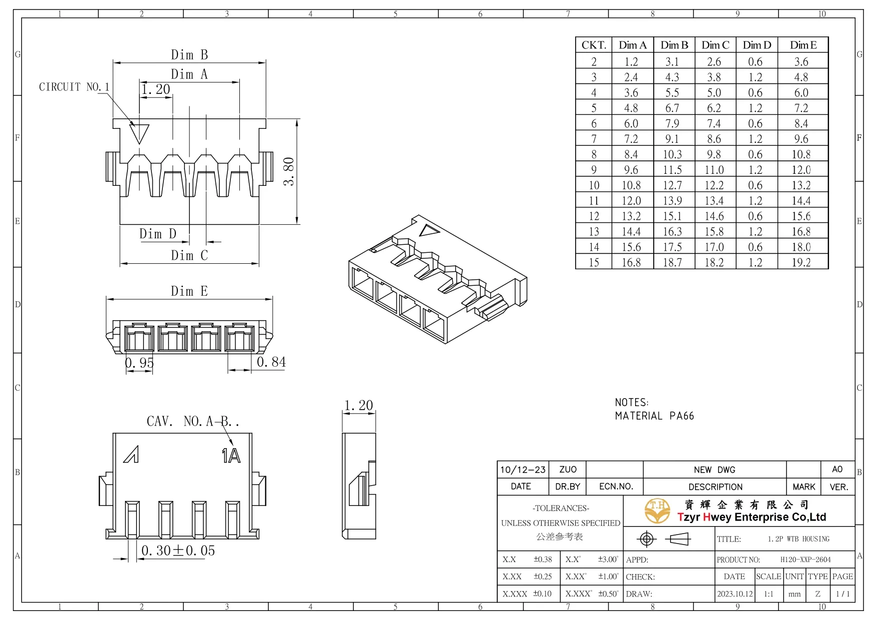 1.2P WTB HOUSING