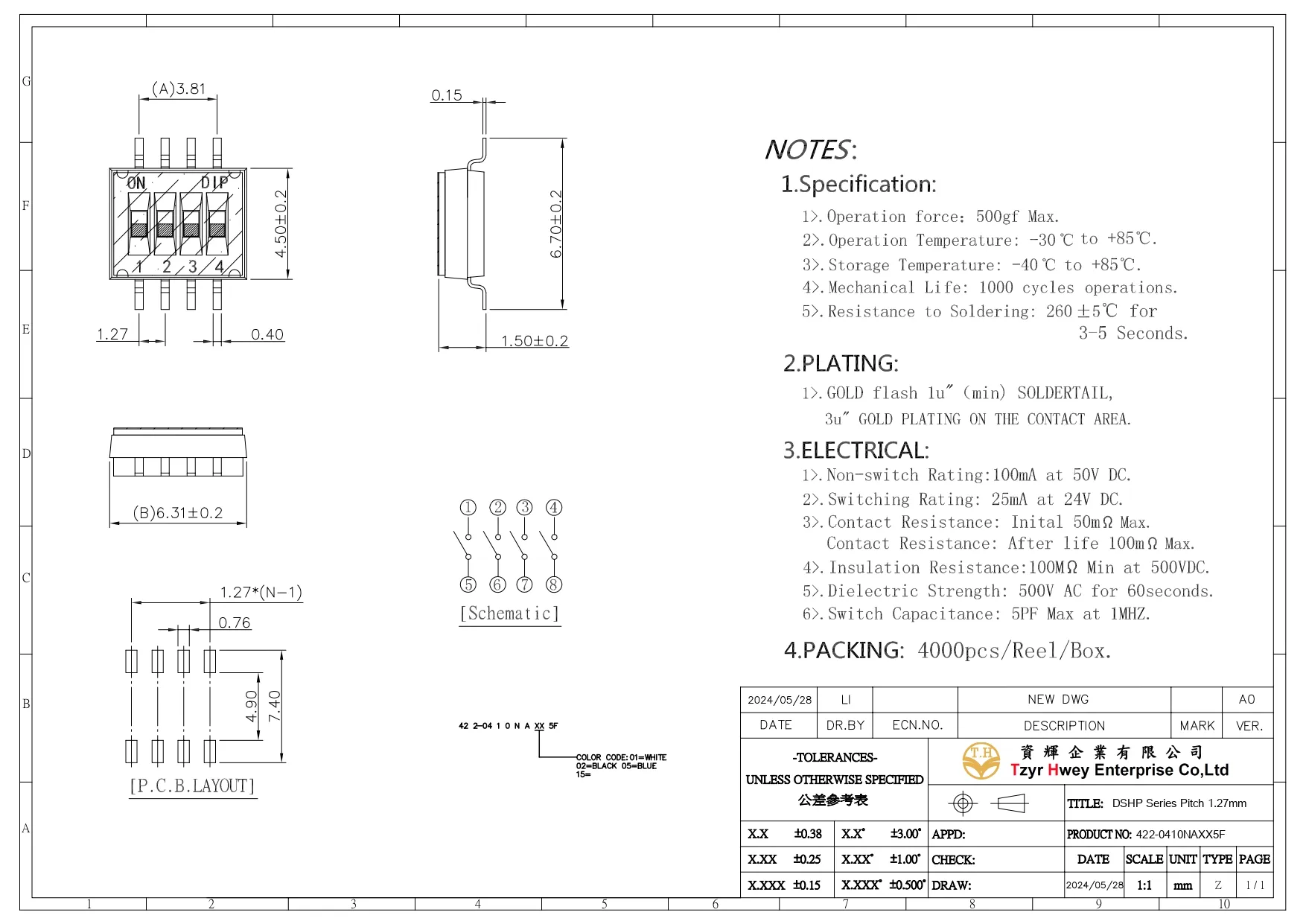 DSHP Series Pitch 1.27mm