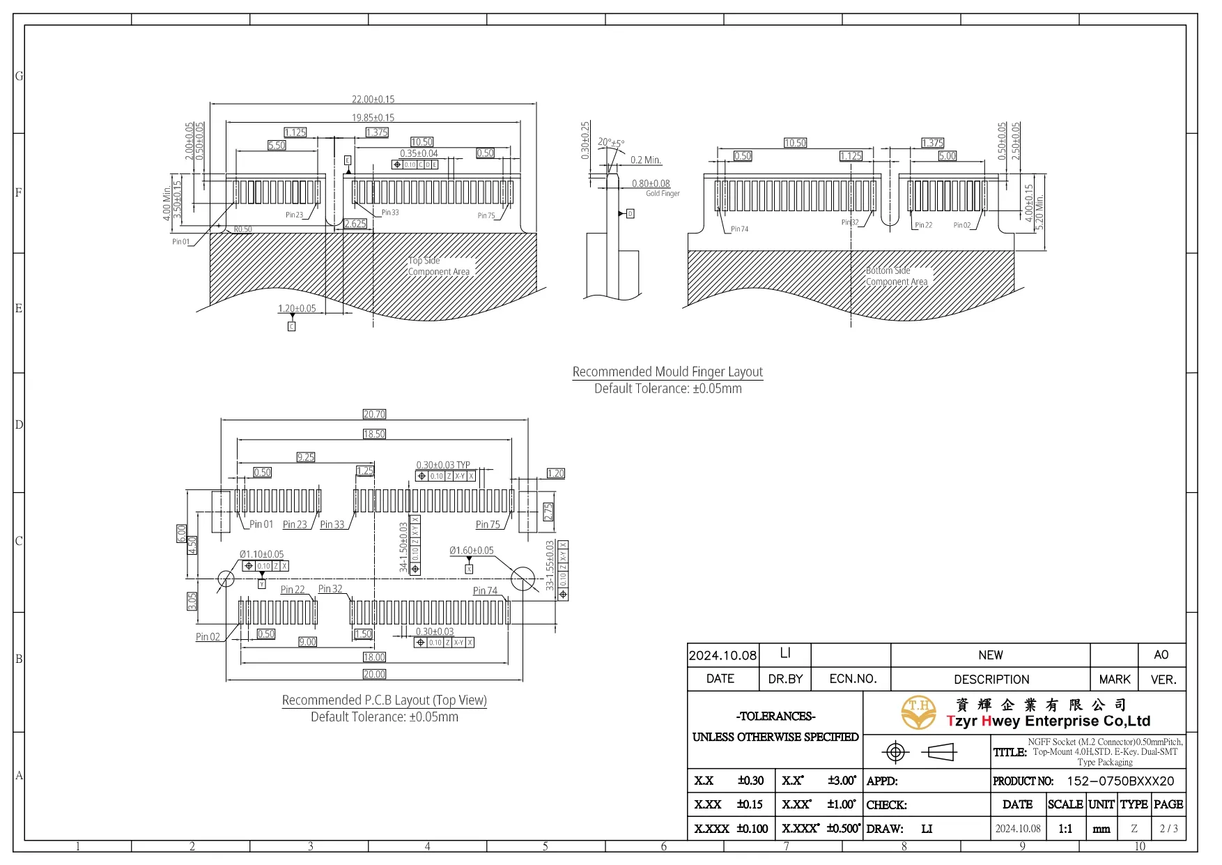 NGFF Socket 4.0H,E-Key