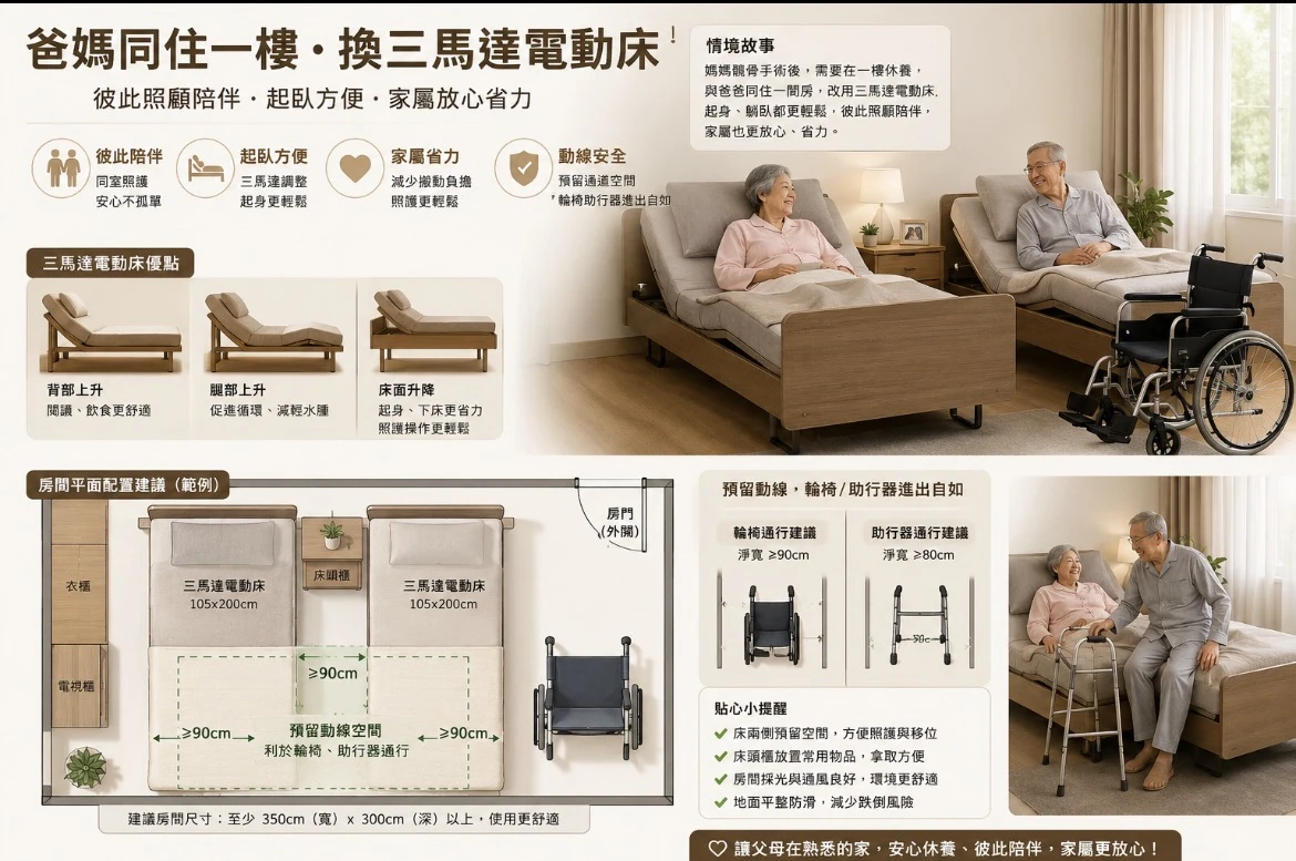 #樂齡電動床.搭配 #七段式釋壓床墊
