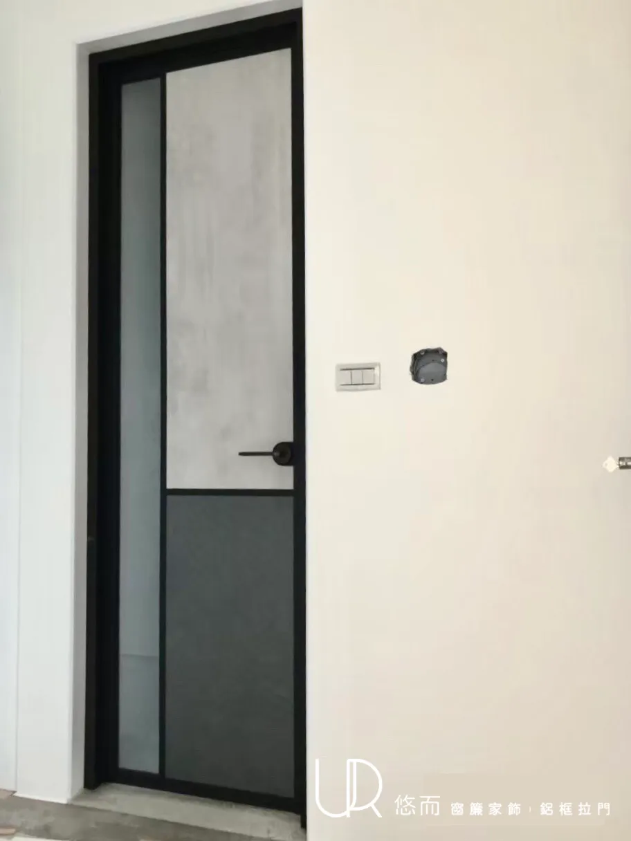 房間推拉門/銷光黑/系統板材