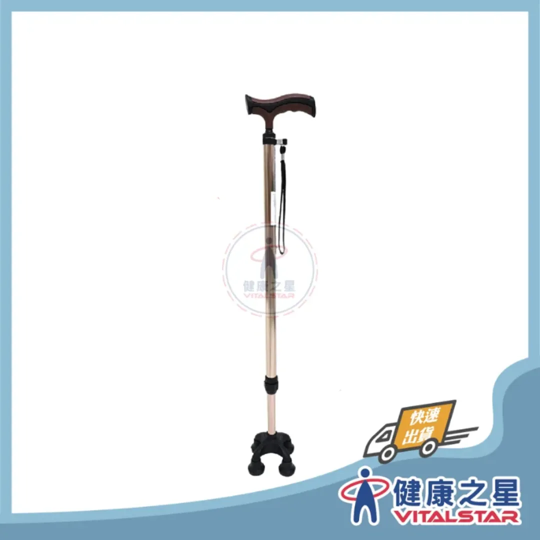 ER-2038 鋁合金四腳拐杖（小底座）｜單手手杖｜健康之星