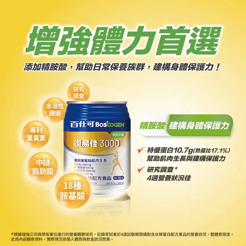 百仕可 復易佳3000 原味250mlx24罐/箱 加贈精油貼布一包