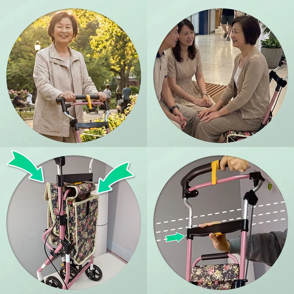 【L'elan】Freedom 103 健康散步車 黑底玫瑰 Lumi