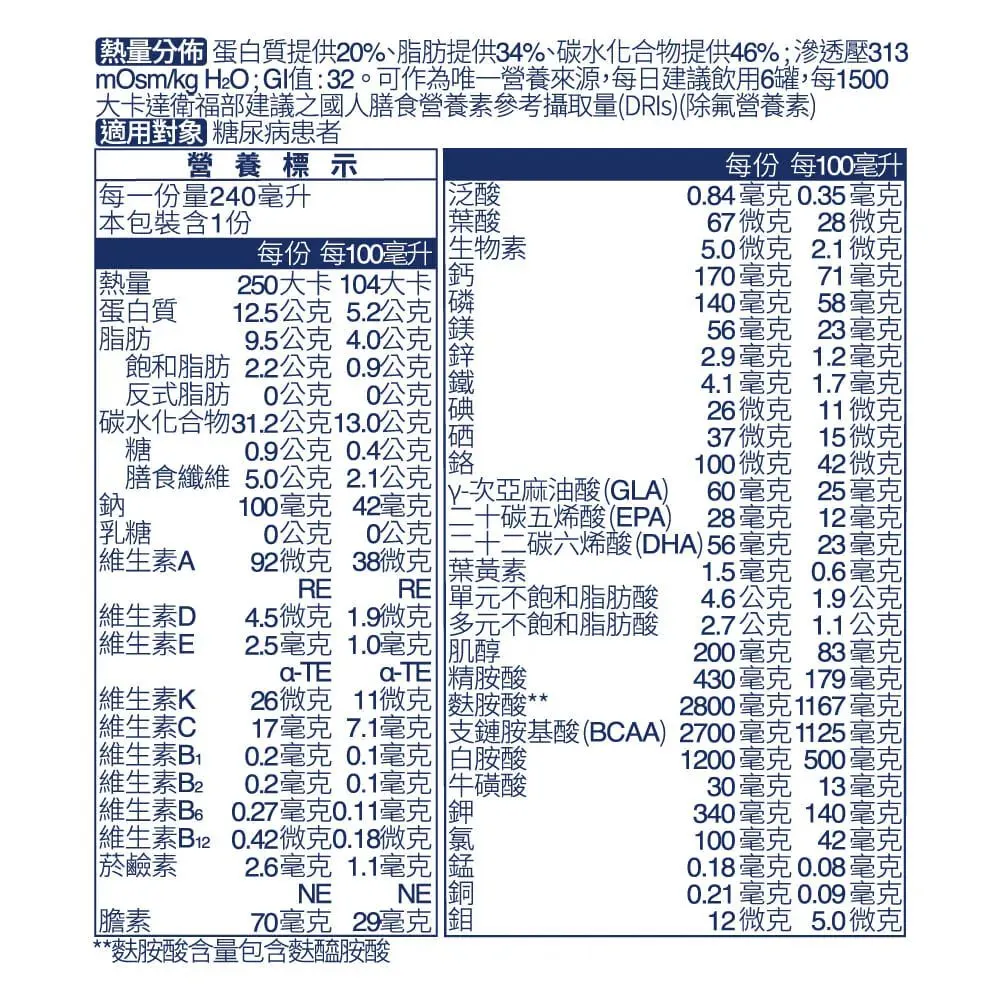 百仕可 鉻護特字號營養素240ml/24罐/箱 (2027/02) 加贈精油貼布一包