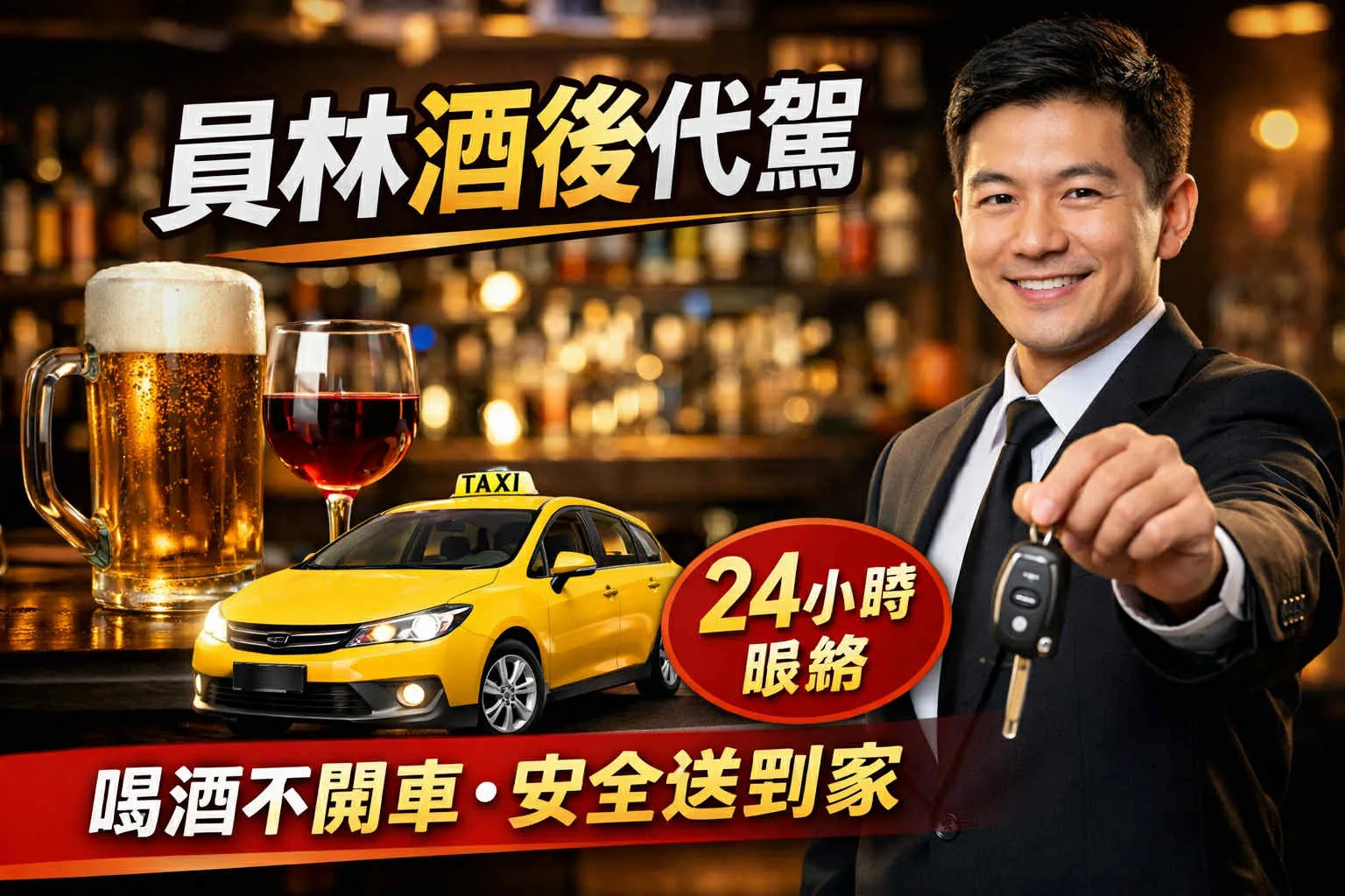 員林計程車推薦｜24H 叫車・機場接送・夜間服務｜金鑽瘋計程車