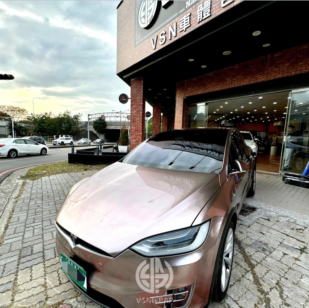 全車改色｜TeslaMX ｜亮面玫瑰金