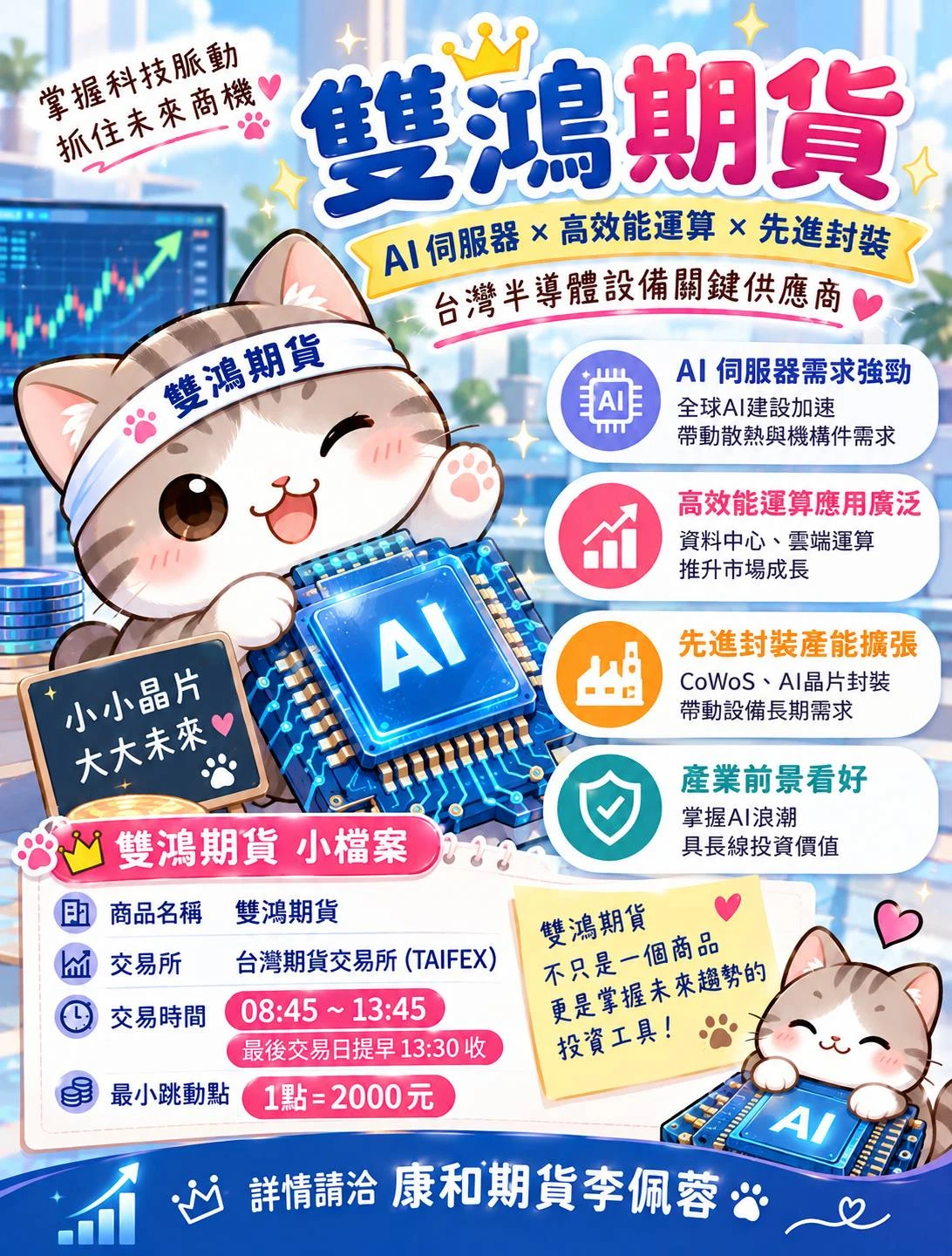 【雙鴻期貨】保證金一口多少錢? 合約規格、交易稅、手續費