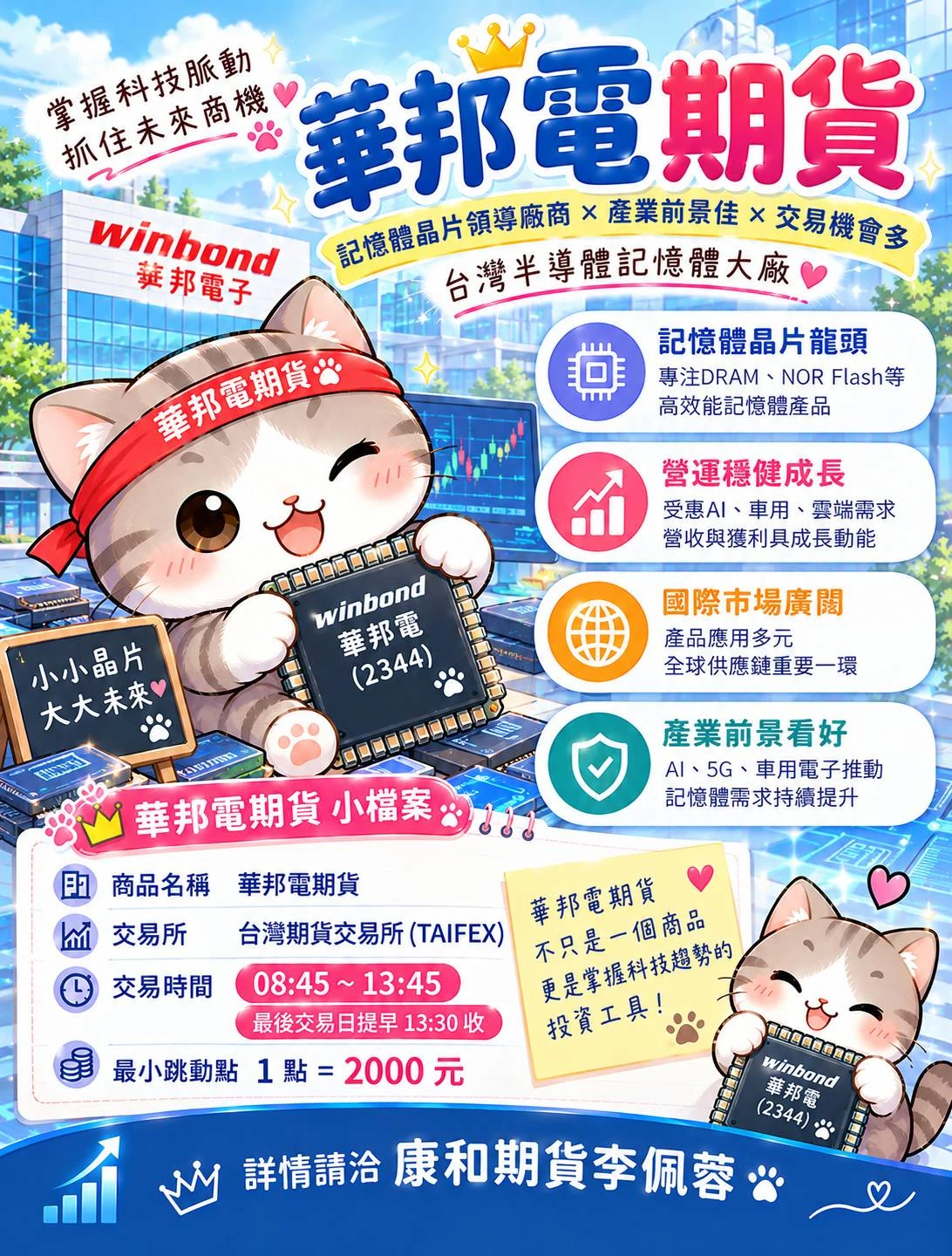 【華邦電期貨】保證金一口多少錢? 合約規格、交易稅、手續費