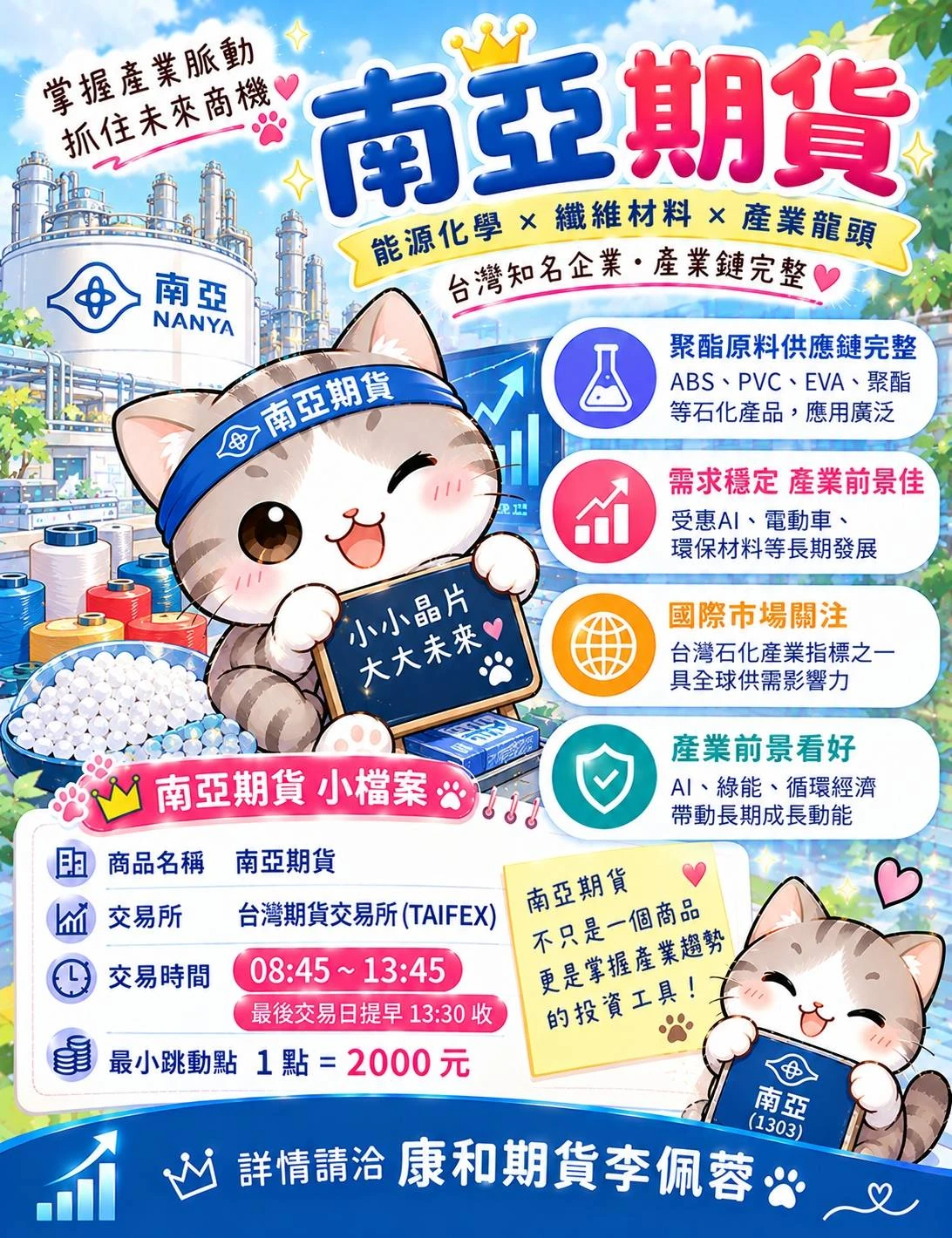 【南亞期貨】保證金、 合約規格、交易稅、手續費