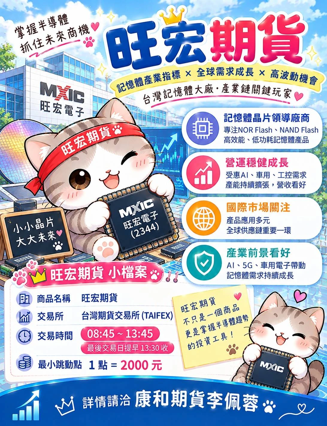 【旺宏期貨】保證金、 合約規格、交易稅、手續費