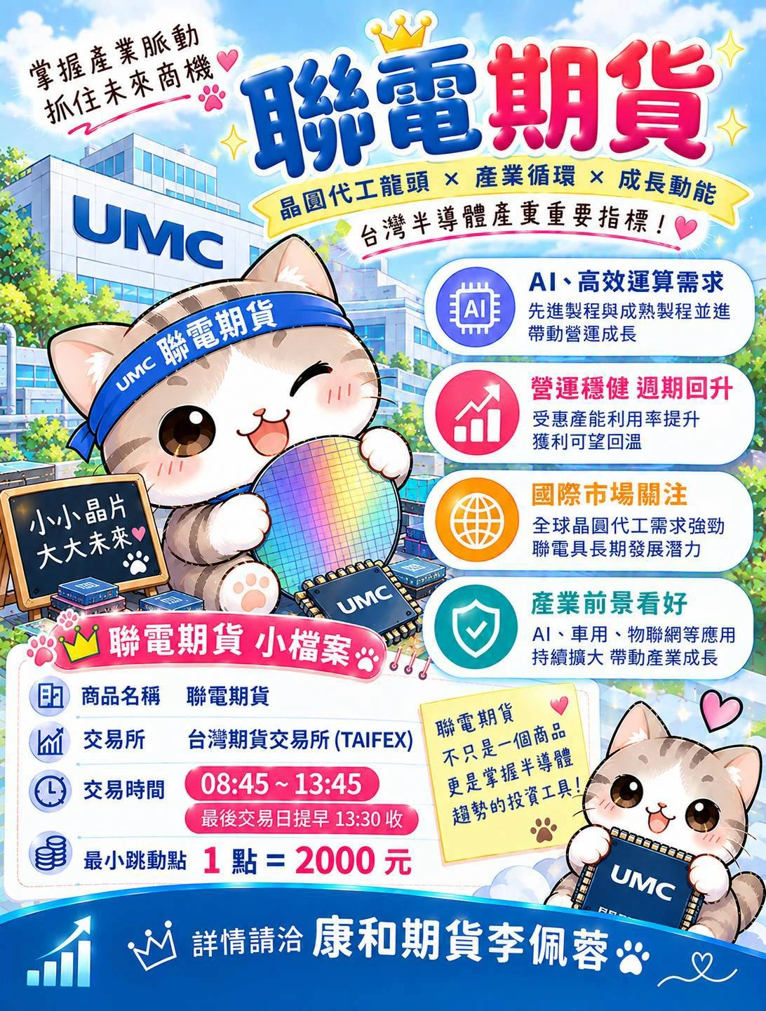 【聯電期貨】保證金、合約規格、交易稅、手續費