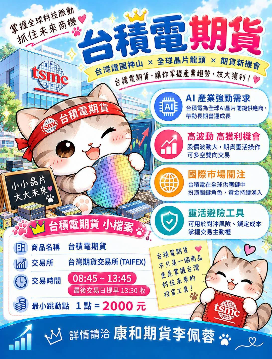 【台積電期貨】保證金、合約規格、交易稅、手續費