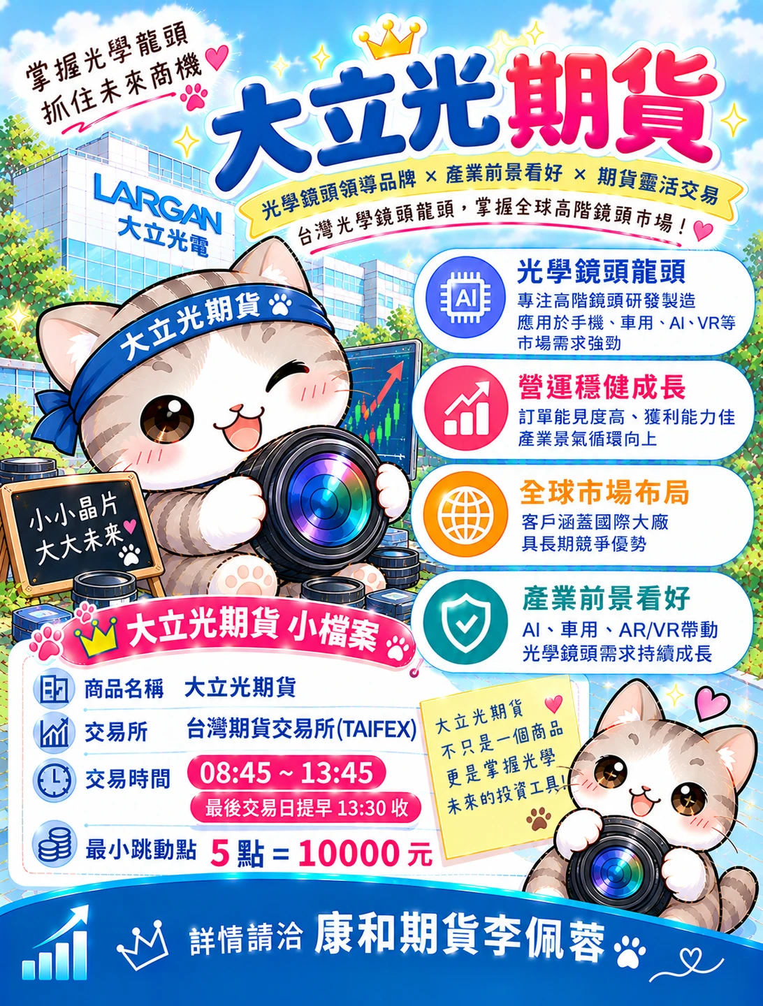 【大立光期貨】保證金、合約規格、交易稅、手續費