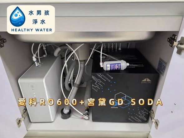 #愛科 RO600直出機+#宮黛 GD SODA 全功能智慧氣泡水飲水機