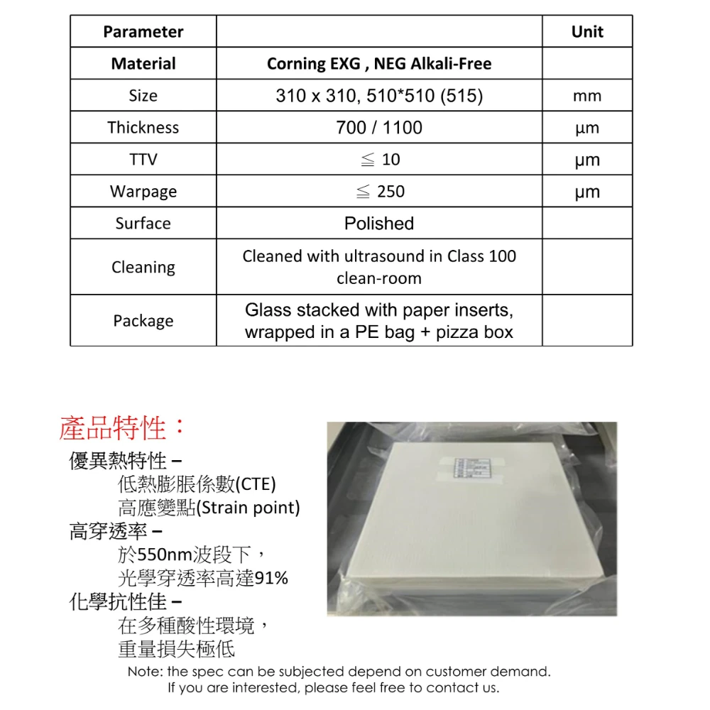 Square Glass Substrate