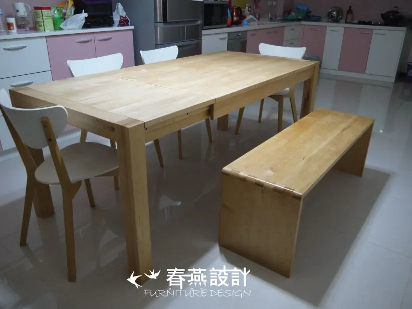楓木北歐側開伸縮餐桌 DIT0010
