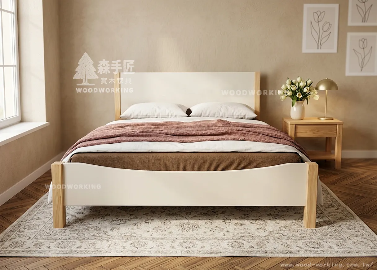 【客製化】現代實木二_曲線床尾__單人床/雙人床(訂製款)-20260325