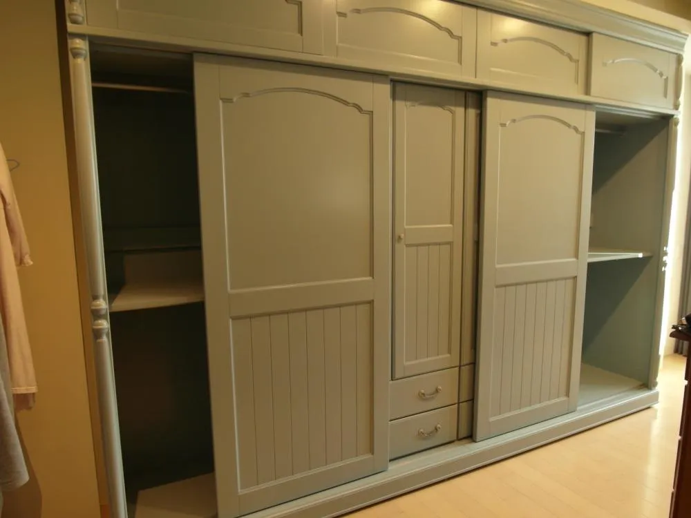 十呎推拉衣櫃+被櫃-灰藍