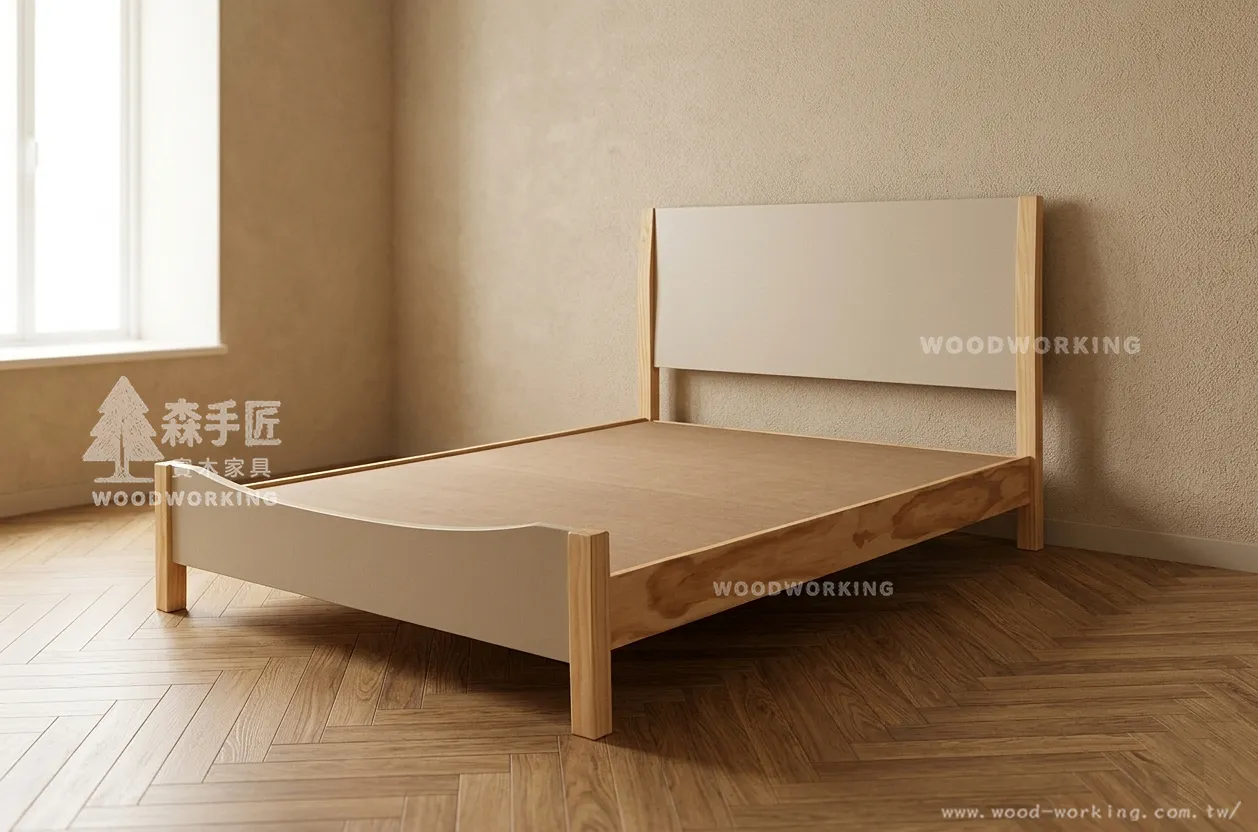 【客製化】現代實木二_曲線床尾__單人床/雙人床(訂製款)-20260325
