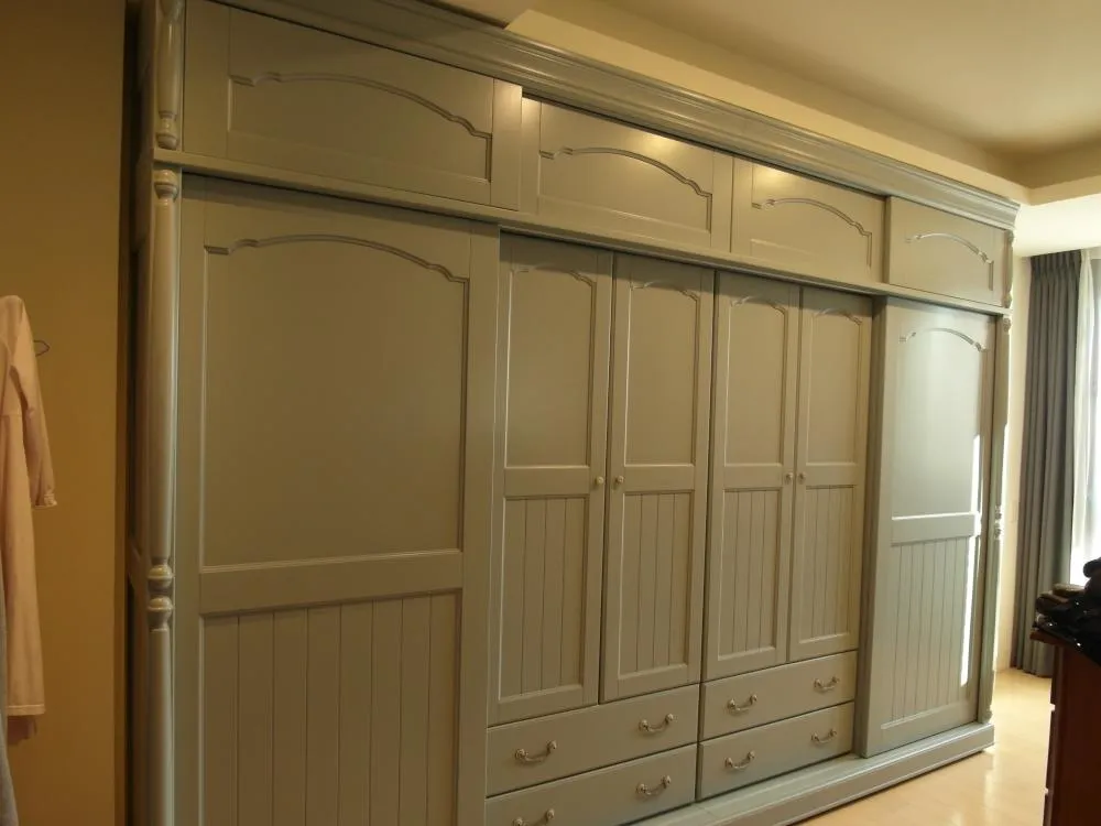 十呎推拉衣櫃+被櫃-灰藍