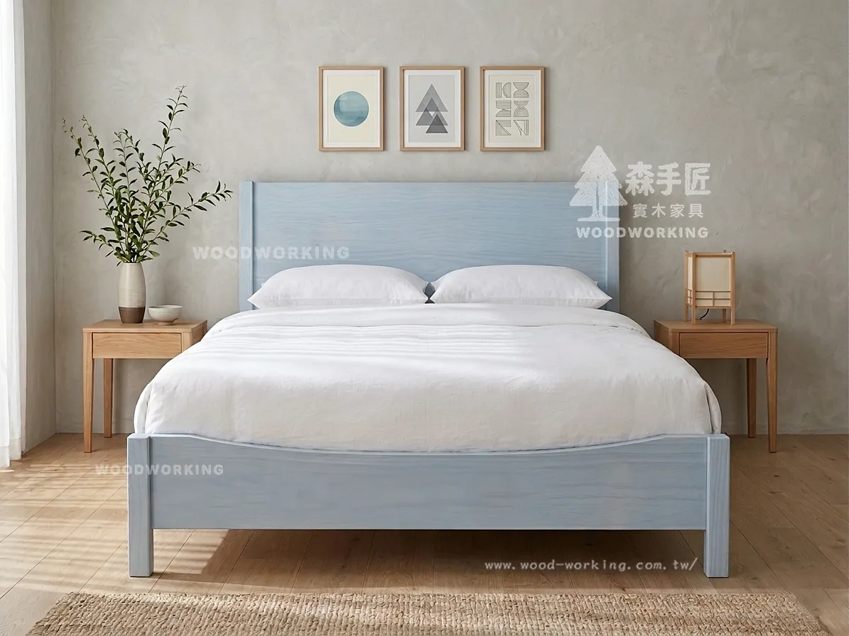 【雙人床】現代實木二_曲線床尾_灰藍-20260325