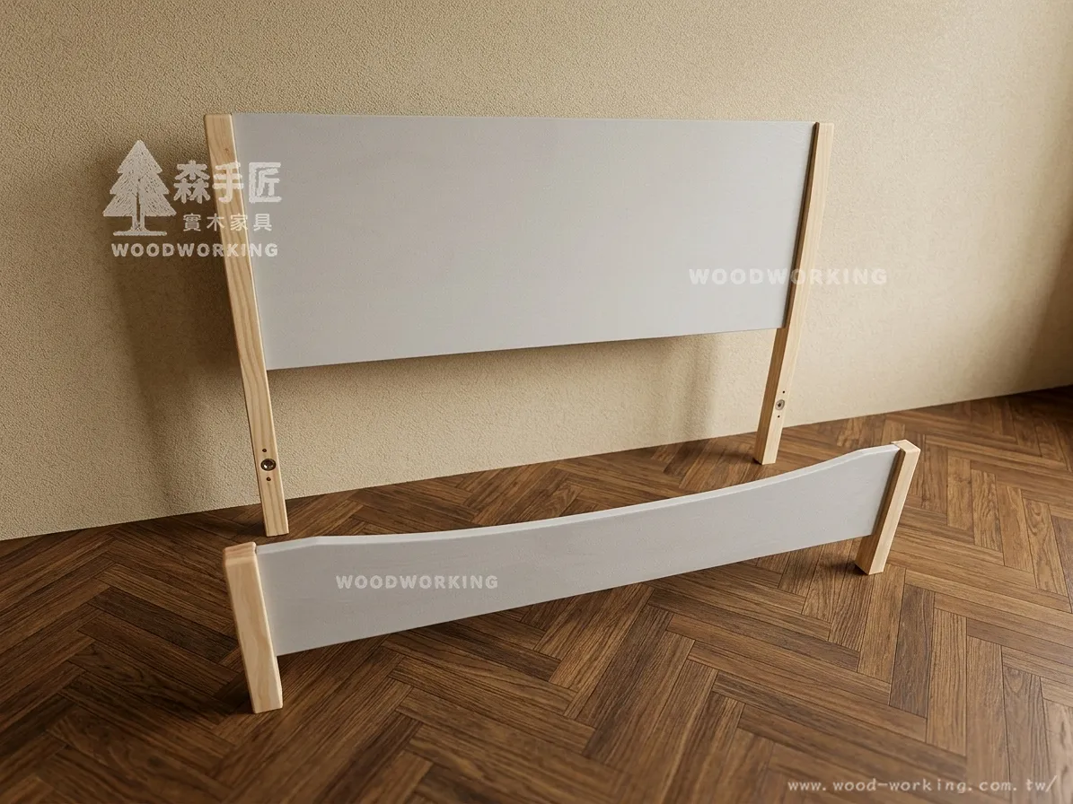 【雙人床】現代實木二_曲線床尾_雙拼(原木+白)-20260325