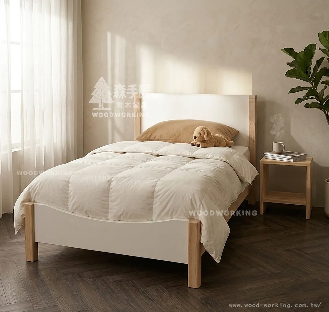 【客製化】現代實木二_曲線床尾__單人床/雙人床(訂製款)-20260325