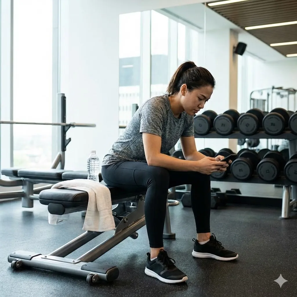 訓練時滑手機？不，您是在「策略性恢復」！掌握科學組間休息指南