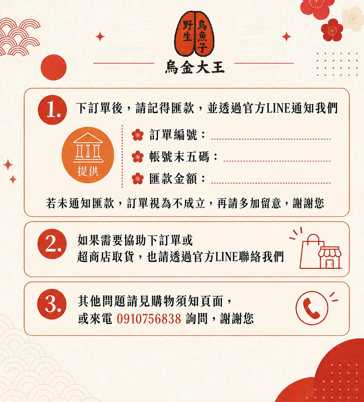 匯款注意事項
