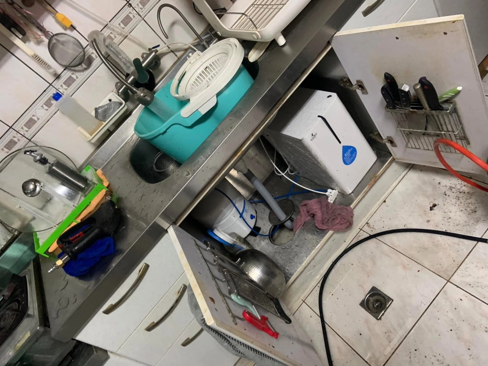 流理台高壓水刀清洗/疏通｜高雄通水管