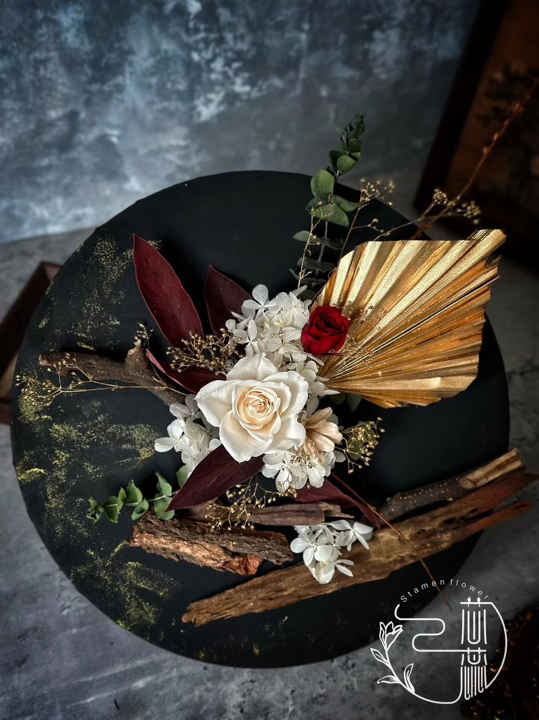 韓式畫板花藝（圓直徑30cm)