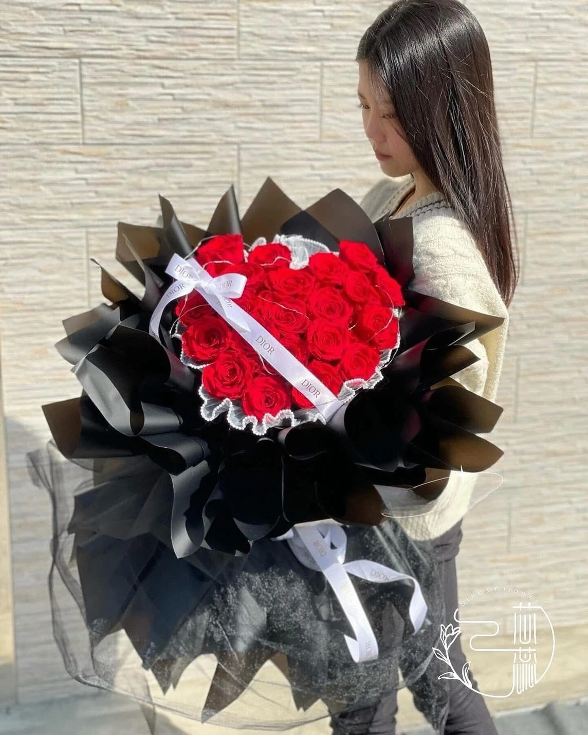 21朵厄瓜多頂級永生玫瑰巨型花筒包裝