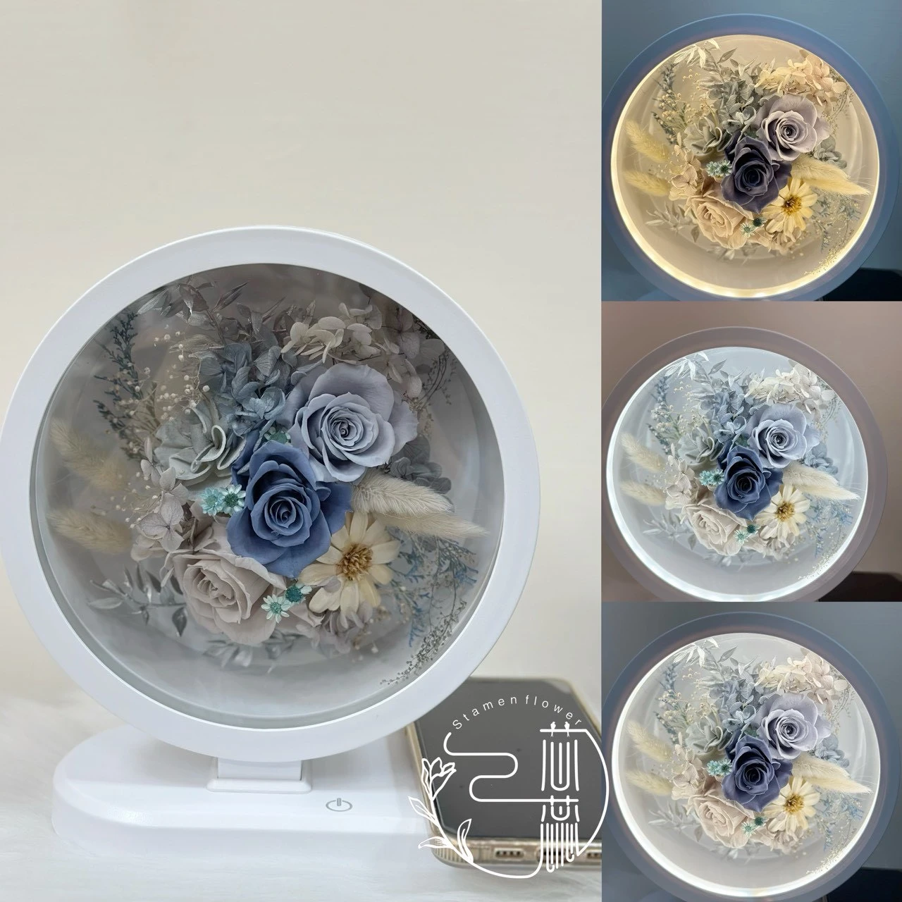 花好月圓/懸浮藍芽音響手機充電檯燈