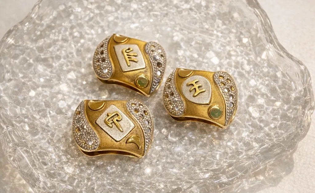 這類18K金的奇門遁甲飾品，依據K金純度、實際重量與當日國際金價進行評估