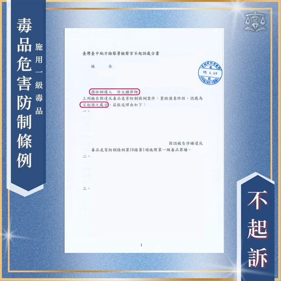 乖乖報到卻驗出海洛因成分｜不起訴！