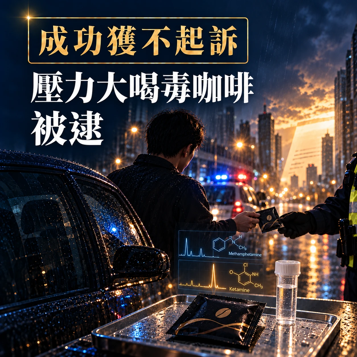 壓力大喝毒咖啡被逮｜律師抓住細節成功不起訴！台中刑事律師/西區刑事律師