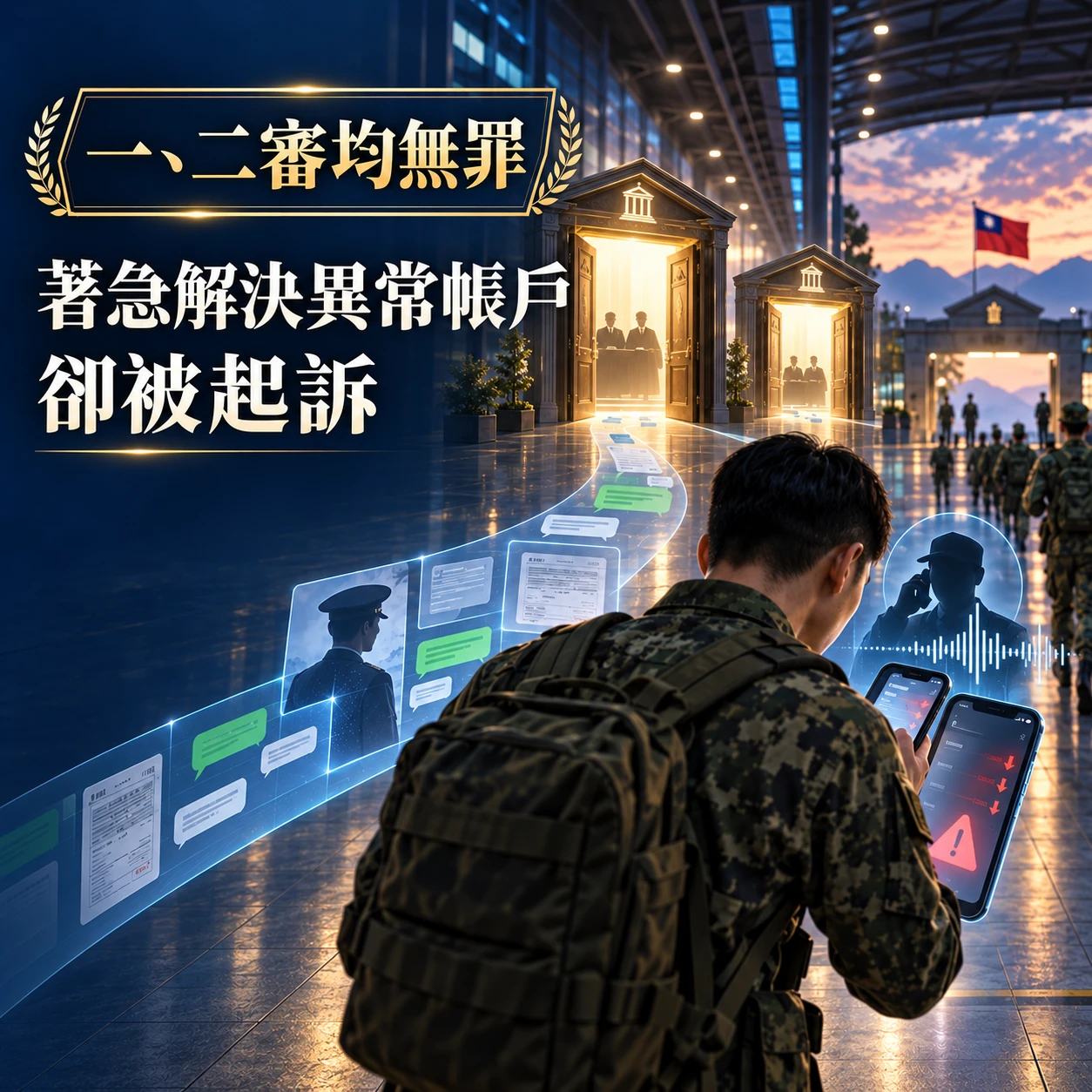 著急解決異常帳戶卻被起訴｜一審、二審均無罪！台中刑事律師/西區刑事律師