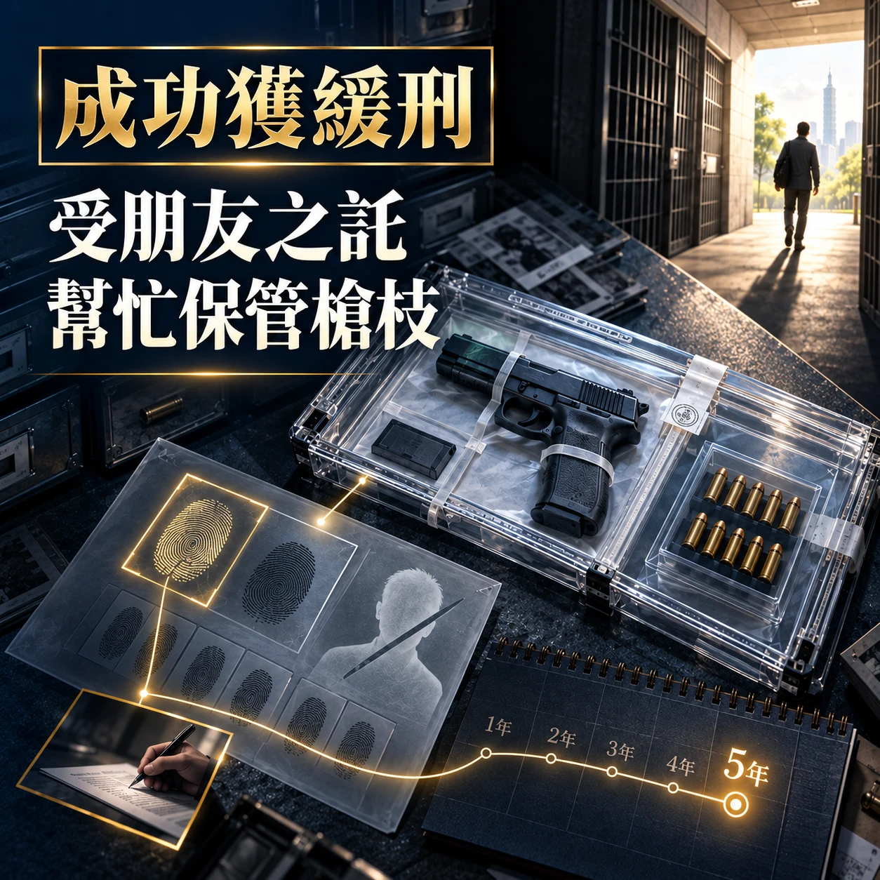 受朋友之託幫忙保管槍枝｜五年以上重罪成功獲緩刑！台中刑事訴訟律師/台中刑事訴訟律師推薦