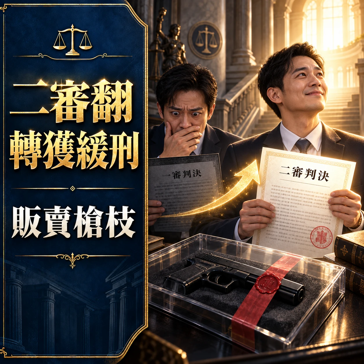 販賣槍枝｜二審翻轉獲緩刑！台中刑事訴訟律師/台中刑事訴訟律師推薦