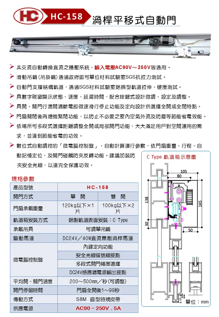 渦桿平移式自動門