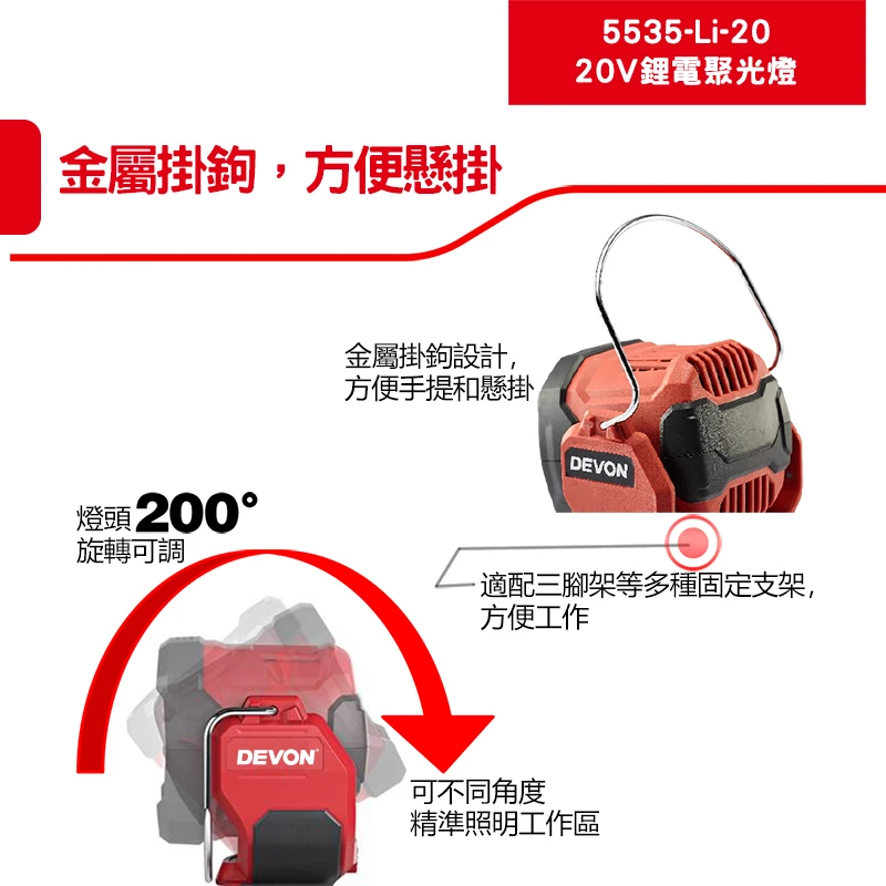 5535-Li-20 20V鋰電聚光燈